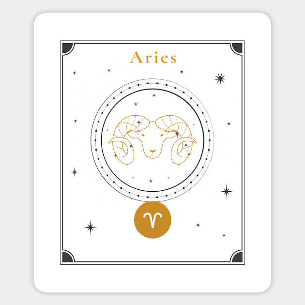 Aries | Astrology Zodiac Sign Design Magnet by The Witch's Life